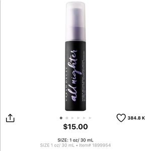 Travel size All Nighter Setting Spray